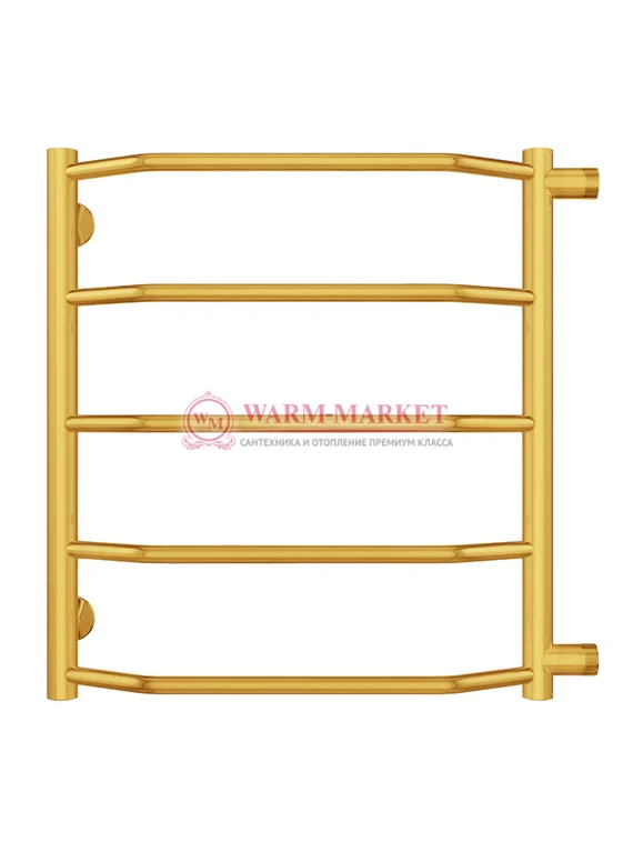 Виктория П5 - водяной полотенцесушитель, боковое подключение, цвет золото
