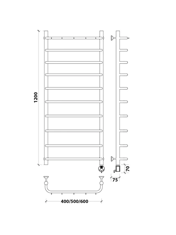 Электрический полотенцесушитель Secado Мерида 1 К из нержавеющей стали