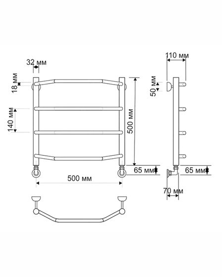 Водяной полотенцесушитель Secado Агата 1 из латуни