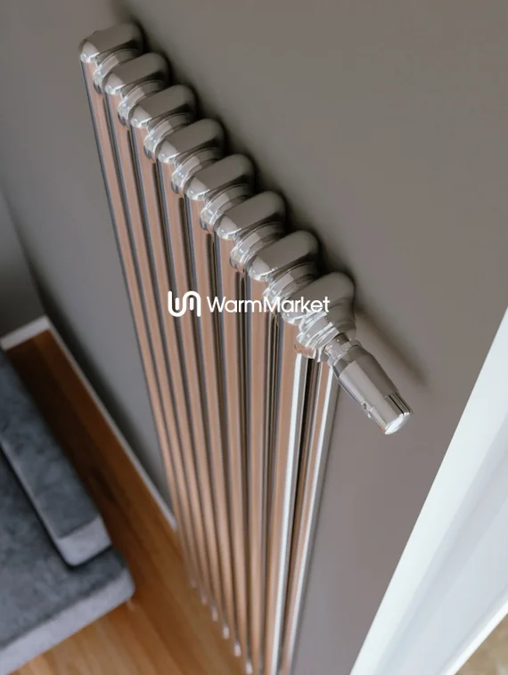 Axxinot Sentir Chrome 2180 - вертикальный трубчатый радиатор, нижнее подключение с термовентилем N69 твв