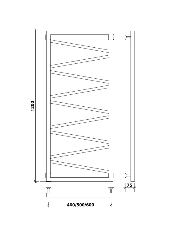 Электрический полотенцесушитель Secado Мирано из нержавеющей стали, черный