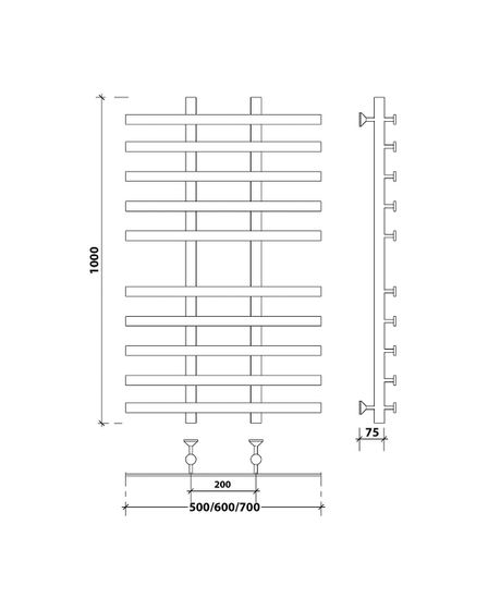Водяной полотенцесушитель Secado Понтида 4 из нержавеющей стали