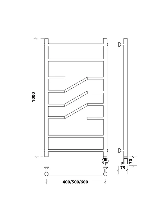 Электрический полотенцесушитель Secado Риволи из нержавеющей стали