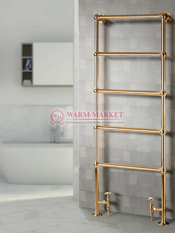 Полотенцесушитель напольный Warmer Yorkshire в ретро стиле 1600х500 мм, 5 перекладин