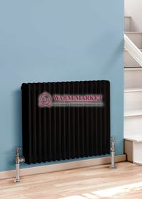 Трубчатый радиатор Dia Norm 3057 трехтрубный с боковым подключением черного цвета