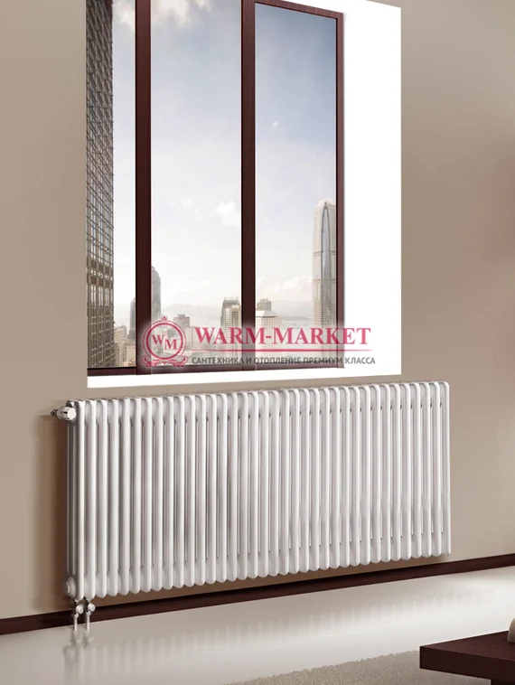 Трубчатый радиатор Dia Norm 3057-36 секций, трехтрубный с нижним правым/левым подключением с вентилем.