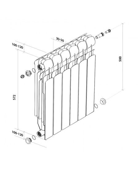 Радиатор Royal Thermo Indigo Super VR 500 с нижним подключением