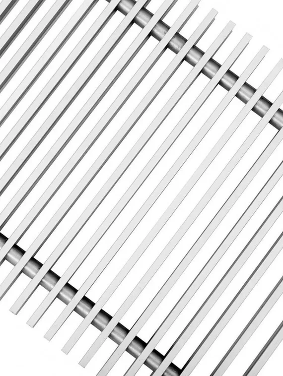 Решетка для внутрипольного конвектора Techno рулонная алюминиевая белого цвета шириной 200 мм