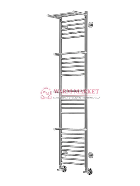 Аврора П27-1 - водяной полотенцесушитель с полками, нижнее подключение, цвет золото