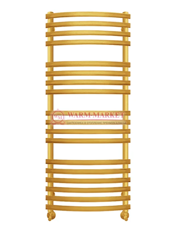 Капри П18 - водяной полотенцесушитель, нижнее подключение, цвет золото