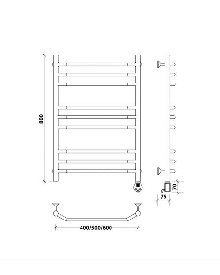 Электрический полотенцесушитель Secado Агата 3 из нержавеющей стали
