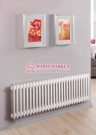 Трубчатый радиатор Purmo Delta 2057-26 секций, двухтрубный с нижним правым/левым подключением с вентилем.