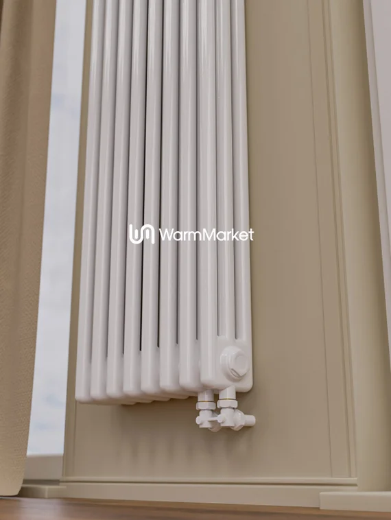 Bareng Softy 3140 - трехтрубный трубчатый радиатор высотой 1400 мм, нижнее подключение с термостатикой