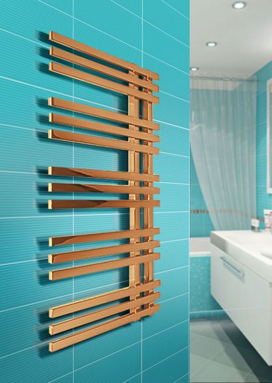 Marsel - дизайн полотенцесушитель в форме гребня с квадратным профилем цвета бронза