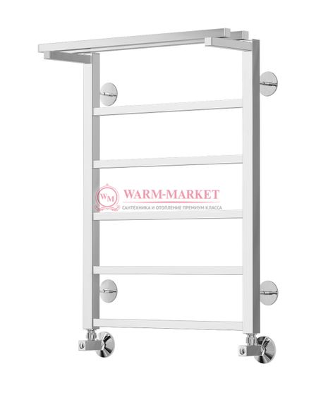 Контур П6-3 - водяной полотенцесушитель с полкой, нижнее подключение, черный