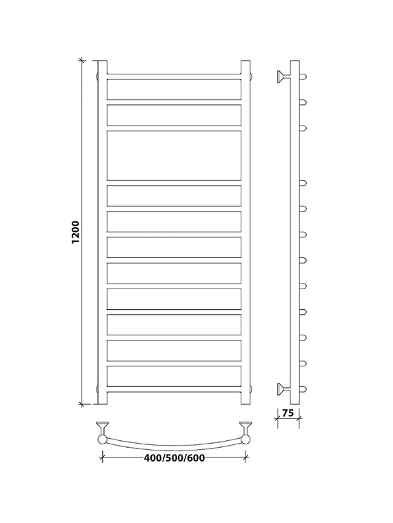 Водяной полотенцесушитель Secado Милан 5 из нержавеющей стали