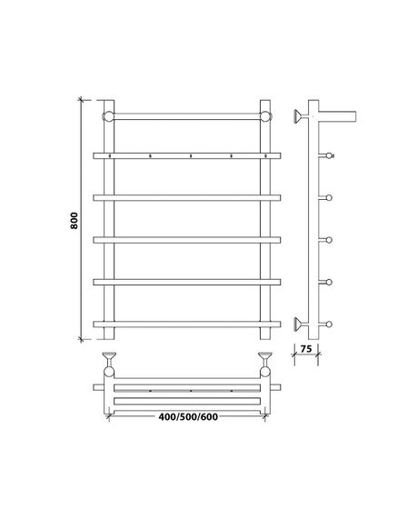Водяной полотенцесушитель Secado Турин 1 КСП из нержавеющей стали