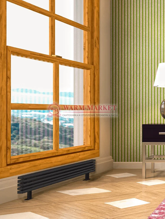 Steel N 40х40 2000 - напольный трубчатый дизайн-радиатор, 4 секции