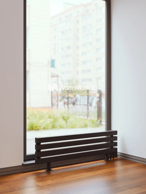 Bareng Livian ZN 600 - напольный трубчатый радиатор шириной 600 мм, нижнее правое подключение