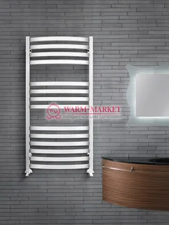 Aviel White - белый полотенцесушитель с прямоугольными горизонталями, выгнутый