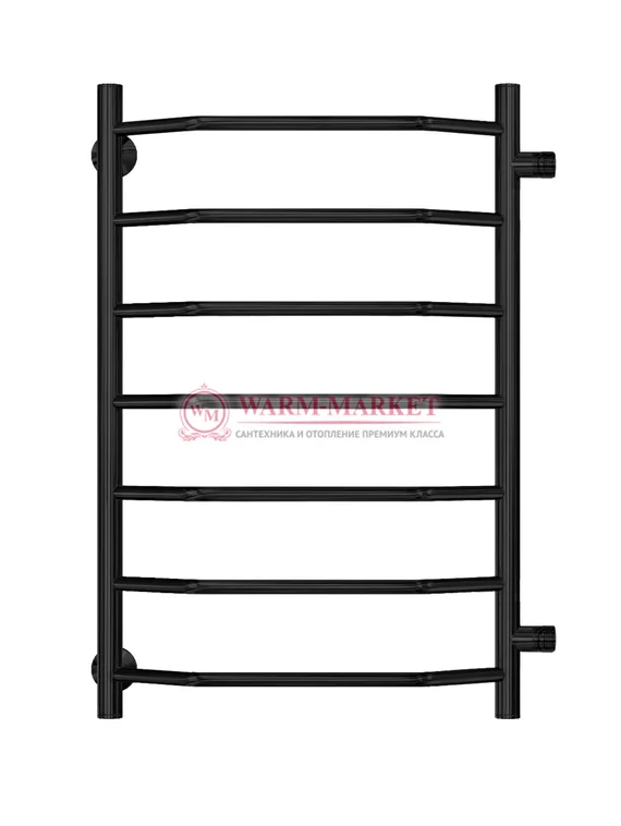 Виктория П7 - водяной полотенцесушитель, боковое подключение, черный