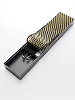 Внутрипольный конвектор с принудительной конвекцией Möhlenhoff QSK EC шириной 260 мм, высотой 110 мм