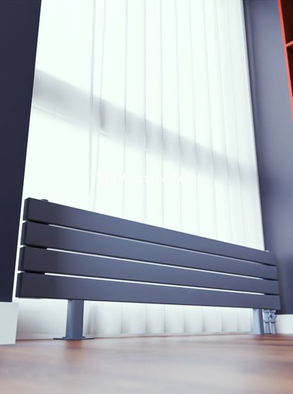 Bareng Temper ZN 1500 - напольный трубчатый радиатор шириной 1500 мм, нижнее правое подключение