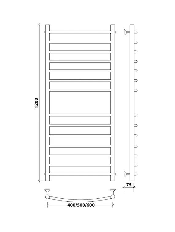 Водяной полотенцесушитель Secado Милан 4 из нержавеющей стали