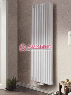 Вертикальный трубчатый радиатор Purmo Delta Lazerline 3180-12 секций, трехтрубный с нижним центральным подключением.