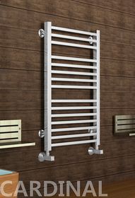 Kardinal White - белый дизайн полотенцесушитель с прямоугольными вертикалями.