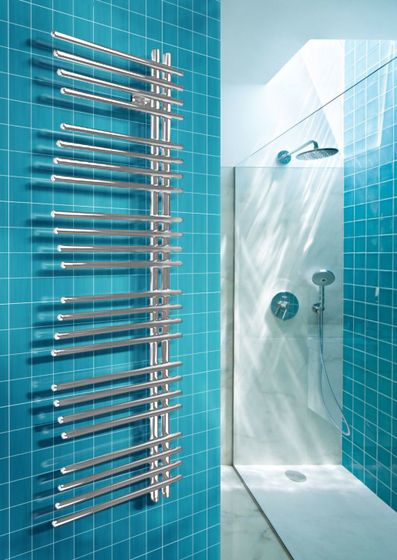 Brigantina L Bronze - бронзовый дизайн полотенцесушитель с перекладинами внахлест белый