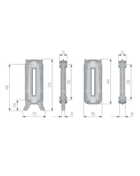 Exemet Romantica 350 - чугунный дизайн радиатор