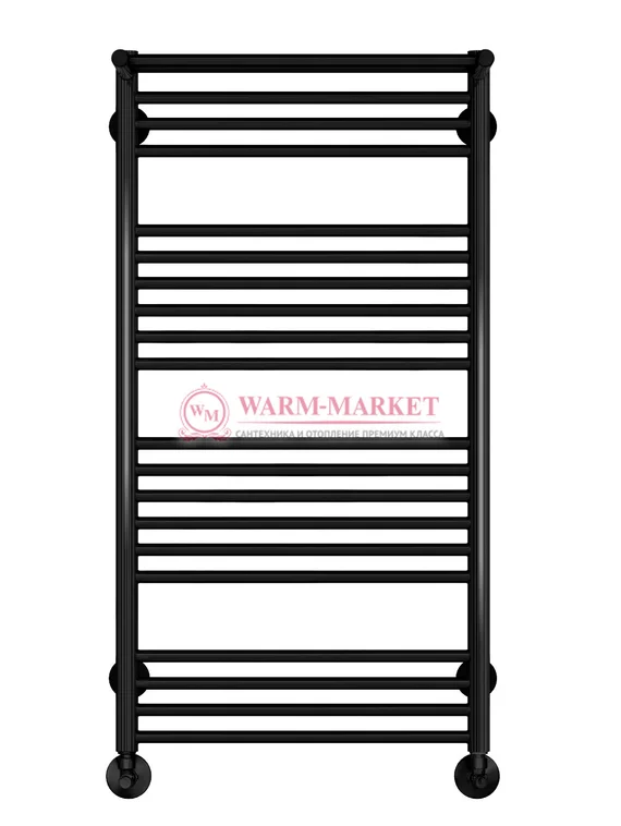 Аврора П20-3 - водяной полотенцесушитель с полкой, нижнее подключение, черный