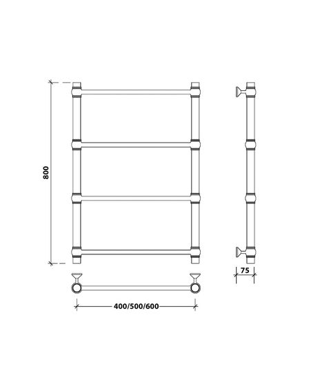Водяной полотенцесушитель Secado Флоренция 1 из нержавеющей стали