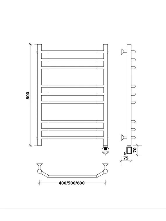Электрический полотенцесушитель Secado Агата 3 из нержавеющей стали