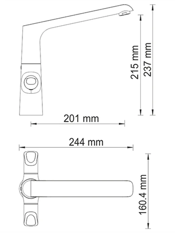 Смеситель для кухни черный Lossa 1207-Bl