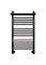 Mini P 800х400 - узкий водяной полотенцесушитель с полкой из нержавеющей стали 400 мм. шириной, черный.