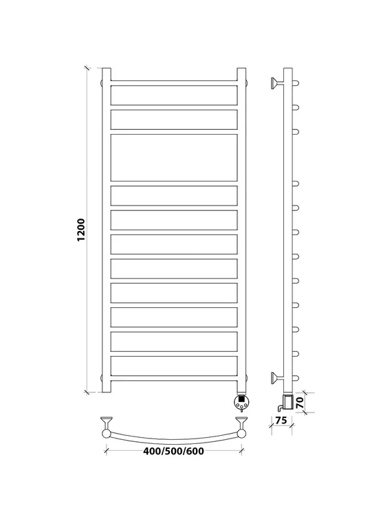Электрический полотенцесушитель Secado Милан 5 из нержавеющей стали