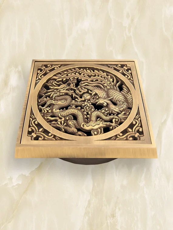 Бронзовая решетка трапа Dragon 100х100 мм.