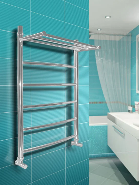 Universal P - классический полотенцесушитель с полкой белого цвета