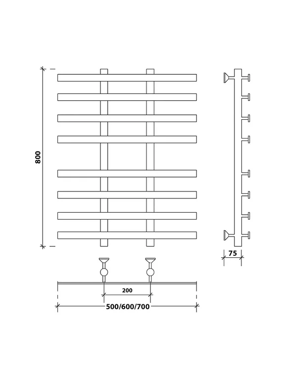 Водяной полотенцесушитель Secado Понтида 4 из нержавеющей стали