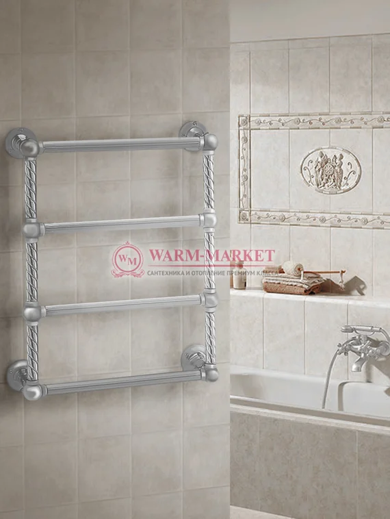 Полотенцесушитель Warmer Vintage в ретро стиле 600х400 мм, 4 перекладины