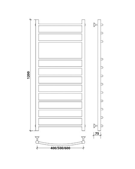 Водяной полотенцесушитель Secado Милан 5 из нержавеющей стали