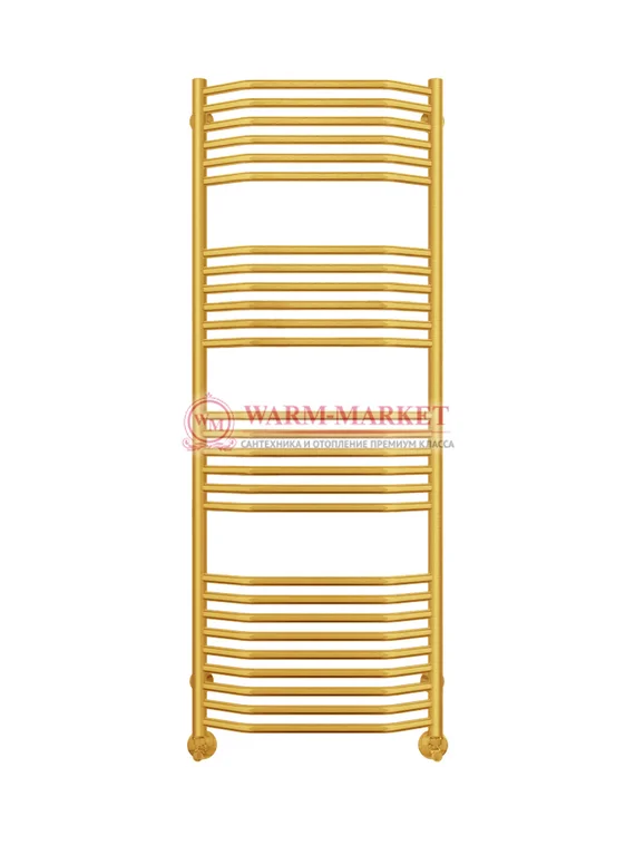 Виктория П27 - водяной полотенцесушитель, нижнее подключение, цвет золото