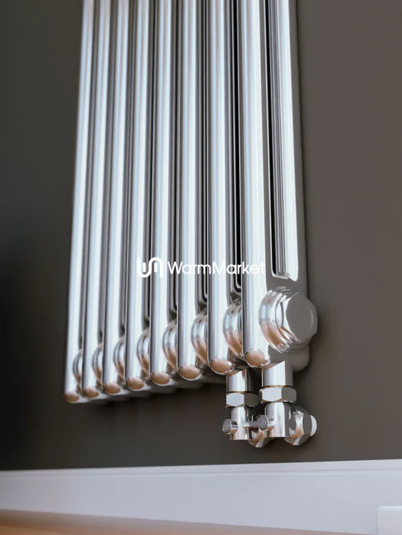 Axxinot Sentir Chrome 2180 - вертикальный трубчатый радиатор, нижнее подключение с термовентилем N69 твв