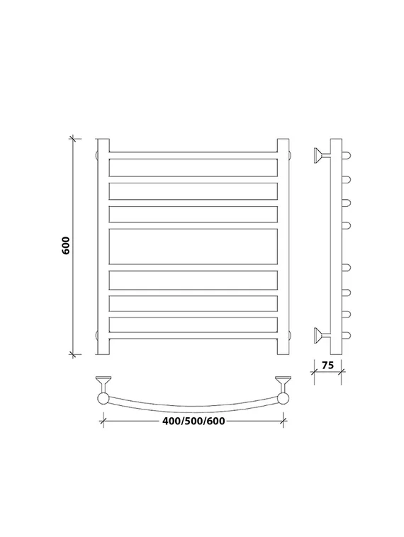 Водяной полотенцесушитель Secado Милан 4 из нержавеющей стали