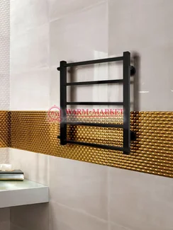 Vega black - Черный водяной полотенцесушитель с боковым подключением