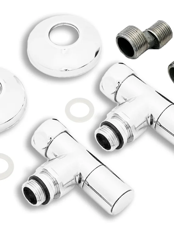 Вентиль круглый регулировочный прямой белого цвета