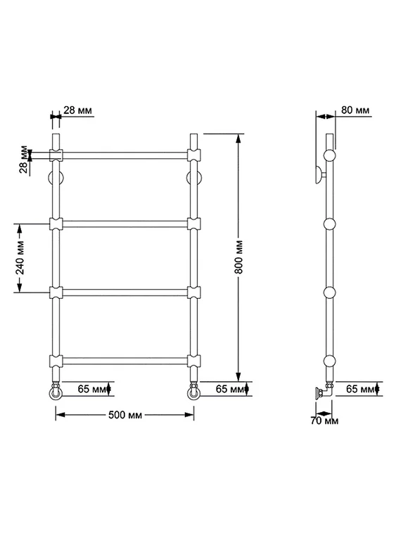 Водяной полотенцесушитель Secado Флоренция 2 из латуни