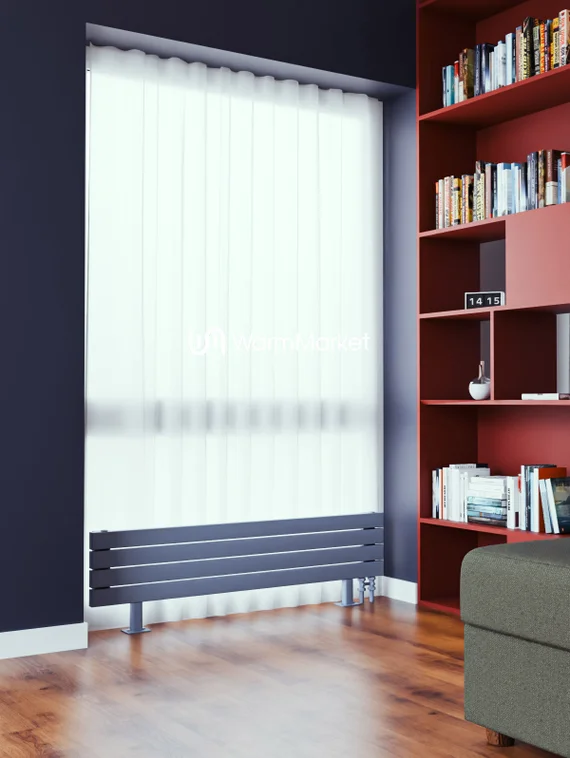 Bareng Temper ZN 2250 - напольный трубчатый радиатор шириной 2250 мм, нижнее правое подключение